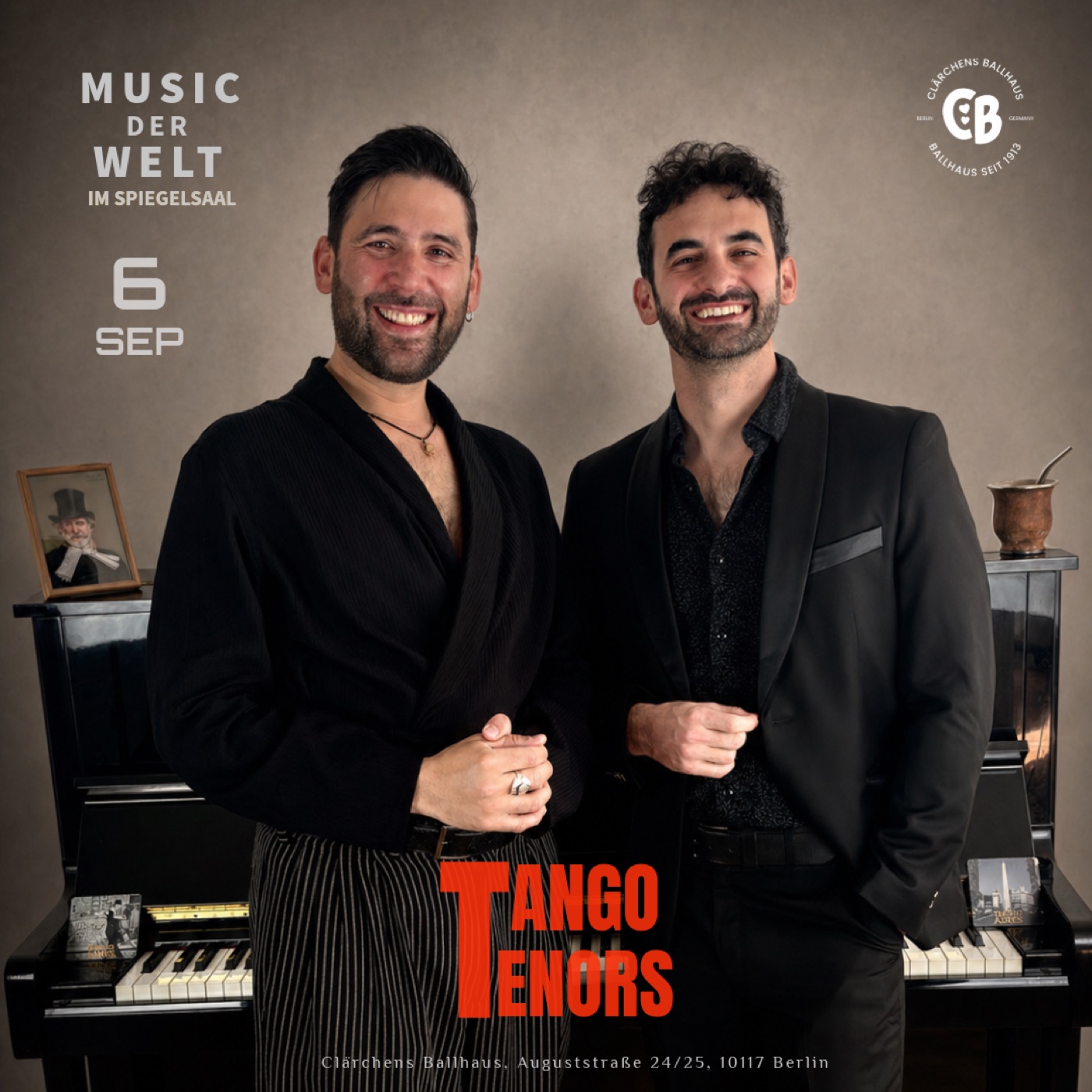Official Tango Tenors duo portrait at the piano